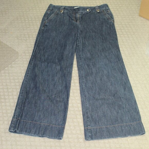 Vintage Loft Women's Size 6 Low Rise Wide Leg Chambray Blue Jeans - Picture 1 of 6